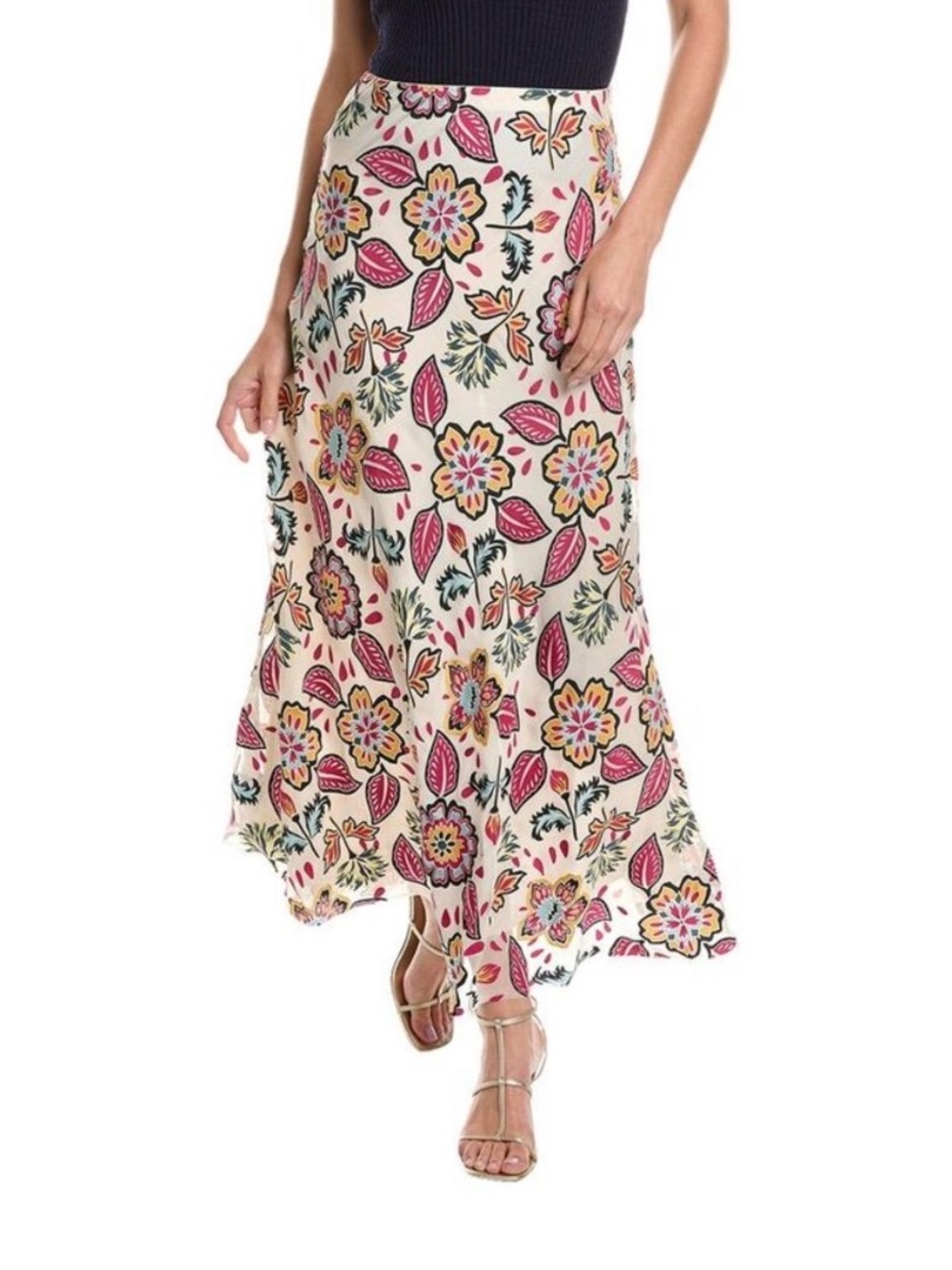 rag & bone Wren Floral Silk-Blend Maxi Skirt Size Large